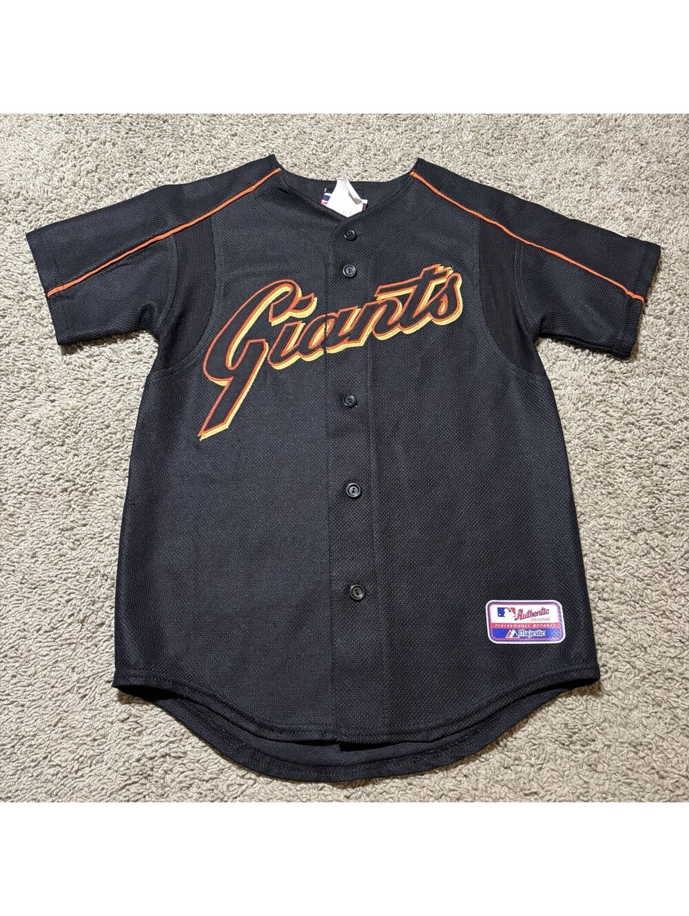 Vintage Majestic San Francisco Giants MLB Jersey Youth Medium Black Made In USA